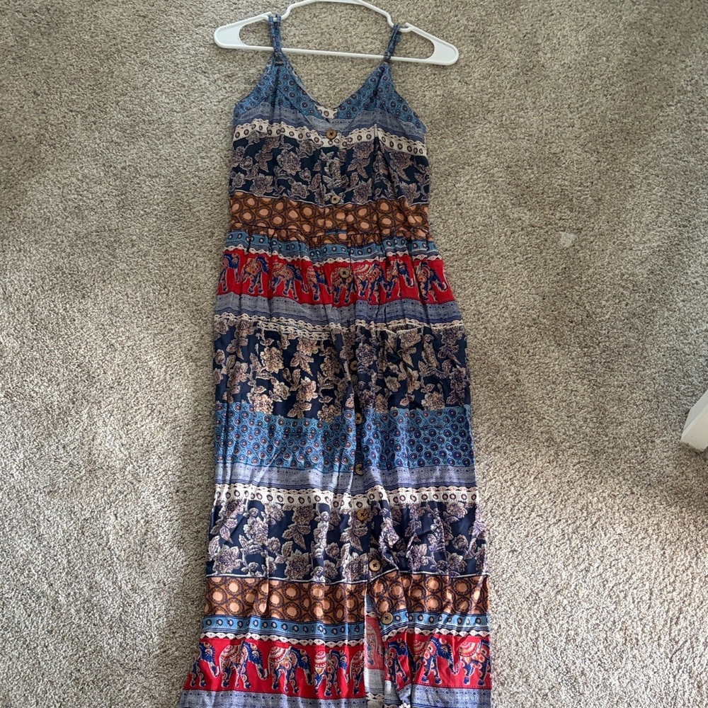 Nostalgia Multicolor Bohemian Maxi Dress